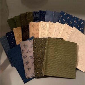 Marcus “Country Meadow” 23 fat quarter pieces in Blue, Green, and Beige